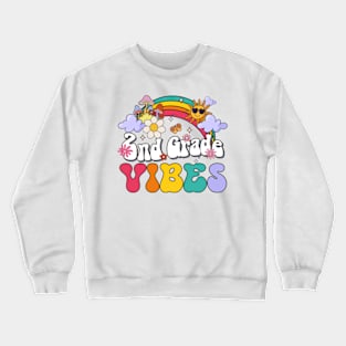 2nd Grade Vibes - Second Grade Team Retro 1st Day of School Crewneck Sweatshirt